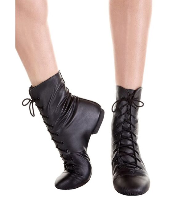 Bota Cano Alto para Jazz de Couro Macio F10 Só Dança